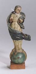 Carved Polychrome Santos Figure of the Madonna