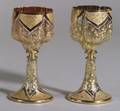 Set of Twelve European Gilded Glass Wine Stems