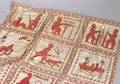 French Turkey Red Military Themed Crossstitch Textile