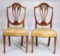 Set of Ten HepplewhiteStyle Inlaid Mahogany Side Chairs