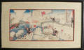 Set of three Japanese woodblock battle scenes