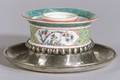 Porcelain and Silver Mounted Standish