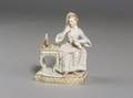Meissen Porcelain Crinoline Figure of a Lady at Table