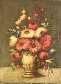 Continental School 19th20th Century Floral Still Life in an Urn