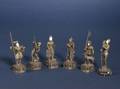 Six Small German Sterling and Ivory Mounted Courtier Figures