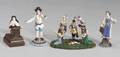 Four Verre de Nevers Miniature Glass Figures