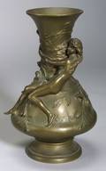 French Art Nouveau Bronze Vase