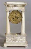 French Alabaster Mantel Clock