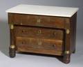 Miniature Second Empirestyle Ormolu Mounted and Marbletopped Mahogany Chest of Dra