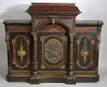 American Renaissance Revival GiltBronze Mounted Marquetry Inlaid Ebonized Side Cabi