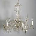 Colorless Cut Glass Six Light Chandelier