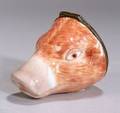 Enamel Boars Headform Snuff Box