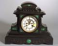 French Slate and Malachite Mantel Clock