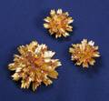 Two 14kt Gold and Ruby Flowerhead Jewelry Items