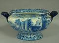 Staffordshire Blue and White Transfer Decorated Open Tureen