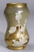 TurnTeplitz Enameled Thistle Decorated Ceramic Vase