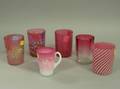 Six Victorian Art Glass Tumblers