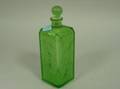 Laliquestyle Green Molded Art Glass Cologne Bottle