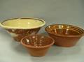 Three Provincial Glazed Redware Bowls