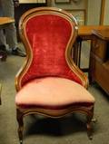 Victorian Rococo Revival Walnut and Upholstered Parlor Chair