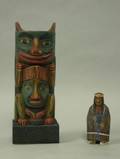 Northwest Coast Carved and Painted Wooden Totem and Figure