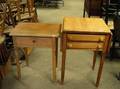 Country Pine TwoDrawer Dropleaf Work Table and a OneDrawer Stand