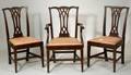 Set of Eight Potthast Bros Federalstyle Mahogany Inlaid Dining Chairs
