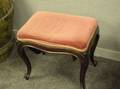 Rococo Revival Walnut and Upholstered Stool