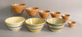 Nine mixing bowls