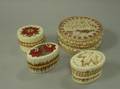 Four Canadian Native American Quilled Birch Bark Boxes