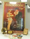 Framed Blackstone Cigar The Choice of Successful Men Poster a Glass Display Plaque Ten Metal and Glass Beer Cigar and Business Pro