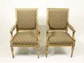 Pair of French Louis XVI Style Giltwood Fauteuils