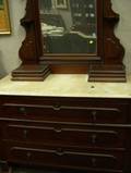 Renaissance Revival White Marbletop Walnut Mirrored Dresser