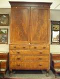 Classical Mahogany and Mahogany Veneer Linen Press with Paw Feet