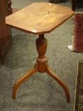 Federal Octagonal Maple and Tiger Maple Spiderleg Candlestand