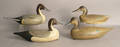 Four Jimmy Bowden pintail decoys