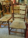 Chippendale Mahogany Ribbonback Armchair and a Country Chippendale Maple Armchair