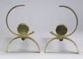 Pair of Donald Deskey Designed Brass Andirons