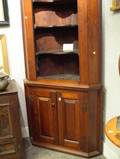 Pair of Country Pine TwoPart Corner Cupboards