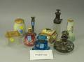 Collection of Sixteen Glass Perfumes and Porcelain Dresser Items