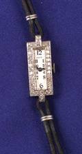 Art Deco Platinum and Diamond Watch Croton