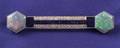 Art Deco Platinum Black Opal Sapphire and Diamond Bar Pin Marcus  Co