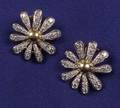 Platinum 18kt Gold and Diamond Daisy Earclips Angela Cummings