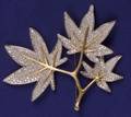 18kt Gold Platinum and Diamond Maple Leaf Brooch Angela Cummings