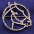 Platinum and Diamond Horse Brooch