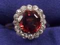 Red Spinel and Diamond Ring