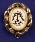 Victorian 15kt Gold and Ivory Memorial Brooch