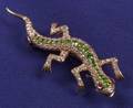 Diamond and Demantoid Garnet Lizard Brooch