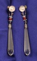 Rock Crystal and Carnelian Earpendants