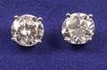 Pair of 14kt White Gold and Diamond Stud Earrings